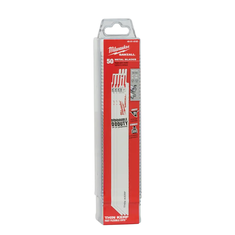 Milwaukee Thin-Kerf Metal-Cutting Reciprocating Saw Blade – 230Mm (9") | 14 Tpi | 50-Pack 1