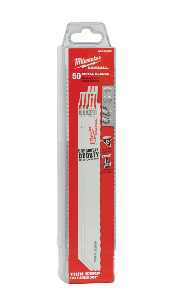 Milwaukee Thin-Kerf Metal-Cutting Reciprocating Saw Blade – 230Mm (9") | 18 Tpi | 50-Pack 1