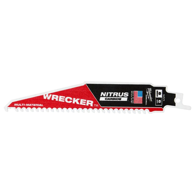 Milwaukee Wrecker Demolition Reciprocating Saw Blade – 150Mm (6") | 6 Tpi | Nitrus Carbide Teeth | Single Pack 1