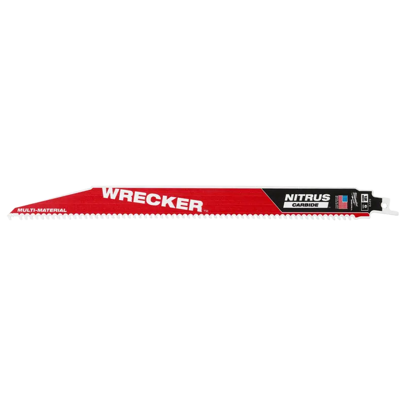 Milwaukee Wrecker Demolition Reciprocating Saw Blade – 300Mm (12") | 6 Tpi | Nitrus Carbide Teeth | Single Pack 1