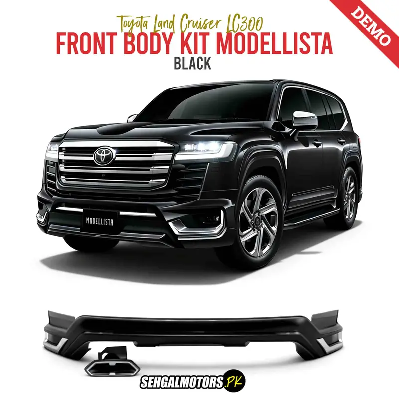 Modellista-Style Front Body Kit In Matte Black For Toyota Land Cruiser Lc300 1
