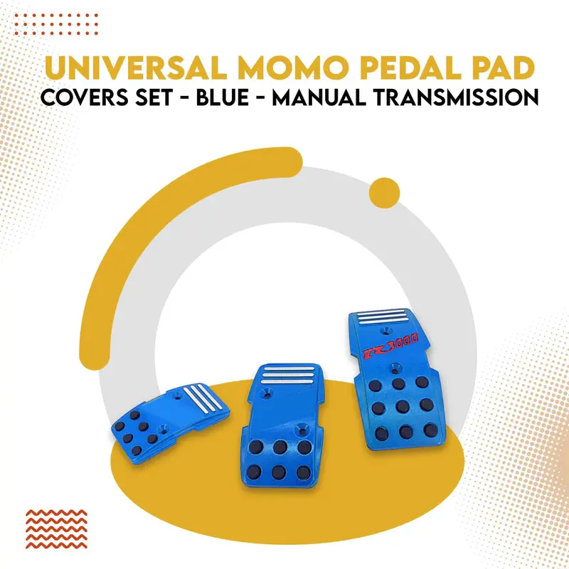 Momo Universal Manual Transmission Pedal Covers – Blue Anodized Aluminum Finish 1