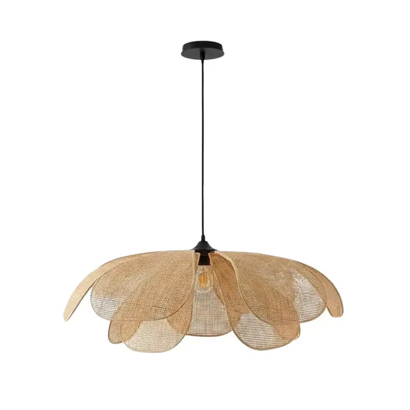 Natural Rattan Pendant Light – Minimalist Handwoven Wicker Ceiling Fixture 1
