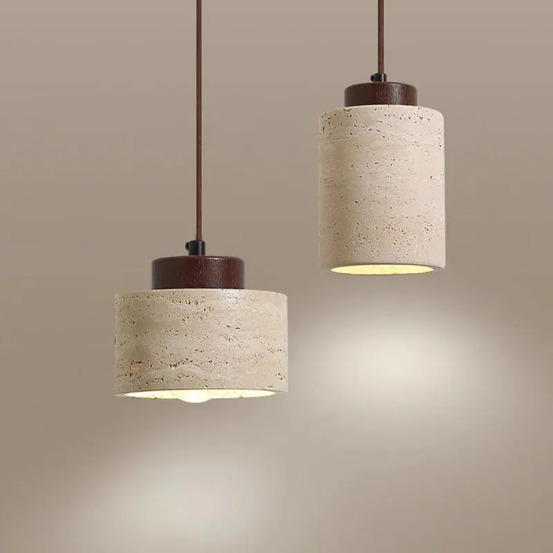 Natural Stone Pendant Light – Organic Geometric Ceiling Fixture 1