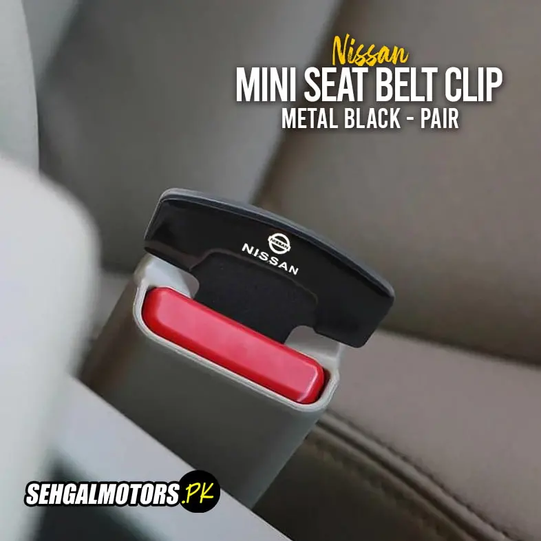 Nissan Mini Seat Belt Clip – Premium Metal Pair (Black) 1