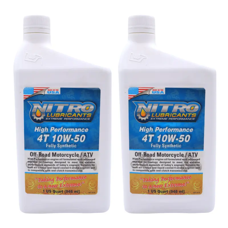 Nitro 10W-50 Semi-Synthetic 4-Stroke Engine Oil – Optimized For High-Stress Off-Road Use – 1 Quart (2-Pack) 1