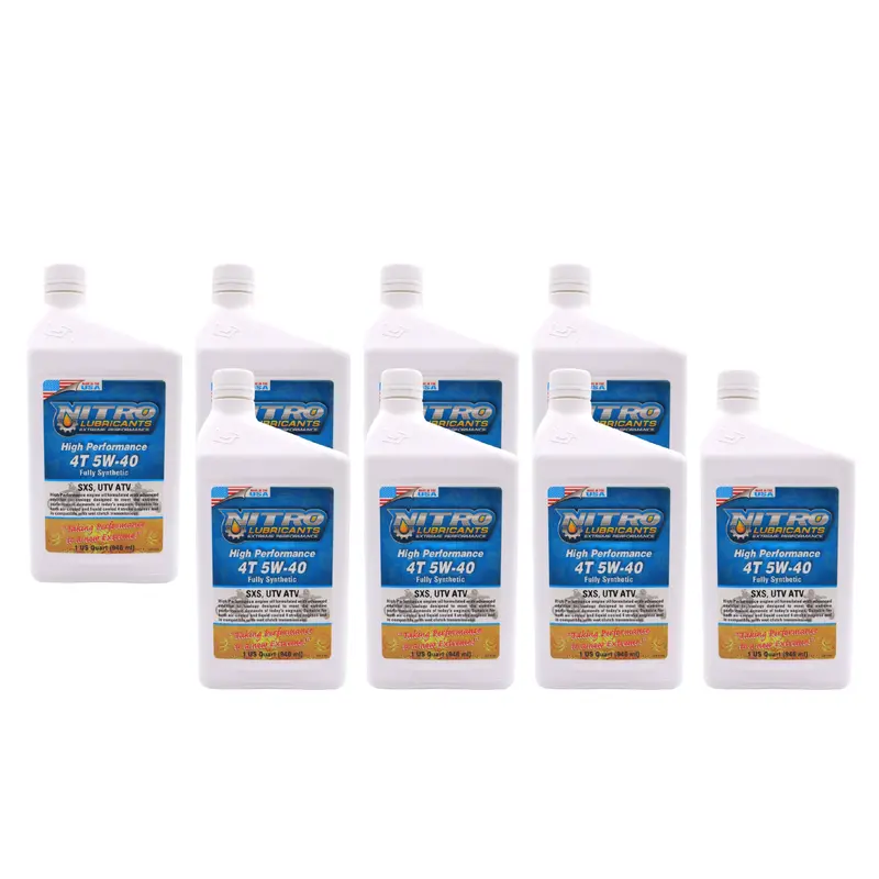 Nitro 5W-40 Semi-Synthetic 4-Stroke Engine Oil – Balanced Viscosity For Year-Round Performance – 1 Quart (8-Pack) 1