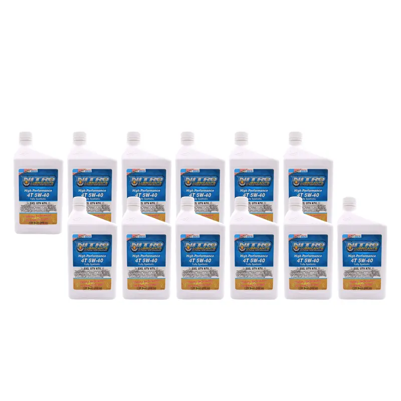 Nitro 5W-40 Semi-Synthetic 4-Stroke Engine Oil – Cold-Start Protection For Motorcycles & Utvs – 1 Quart (12-Pack) 1