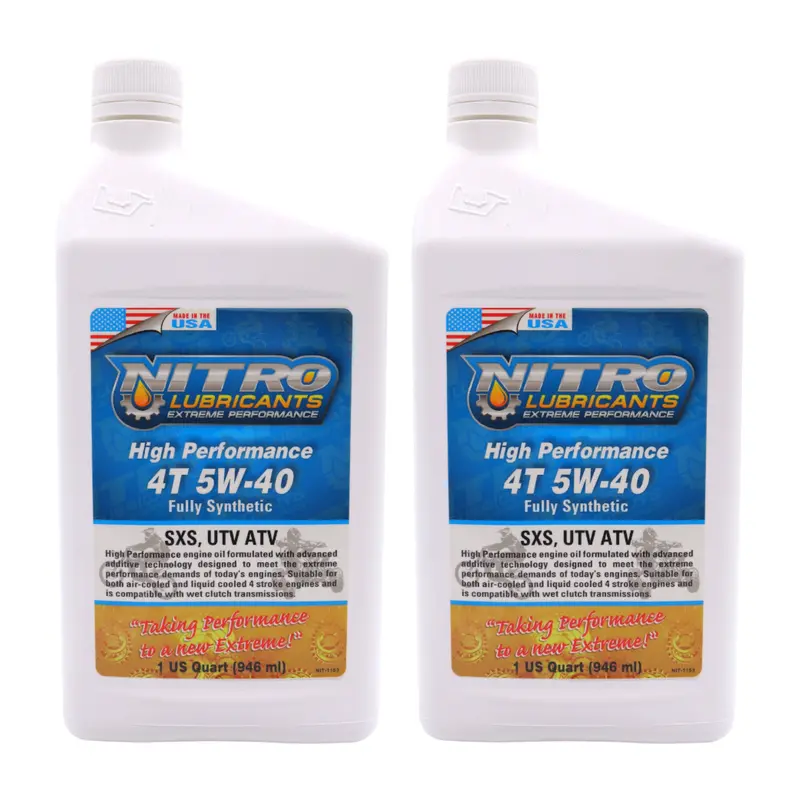 Nitro 5W-40 Semi-Synthetic 4-Stroke Engine Oil – Efficient Lubrication For Daily Riders & Weekend Trailers – 1 Quart (2-Pack) 1