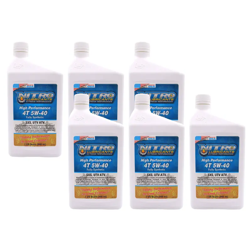 Nitro 5W-40 Semi-Synthetic 4-Stroke Engine Oil – Enhanced Wear Protection For High-Rpm Engines – 1 Quart (6-Pack) 1