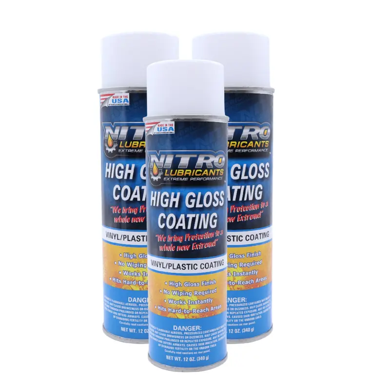 Nitro High-Gloss Vinyl & Plastic Shine Coating – Water-Resistant, No-Wipe Formula For Hard-To-Reach Areas – 12 Oz (3-Pack) 1