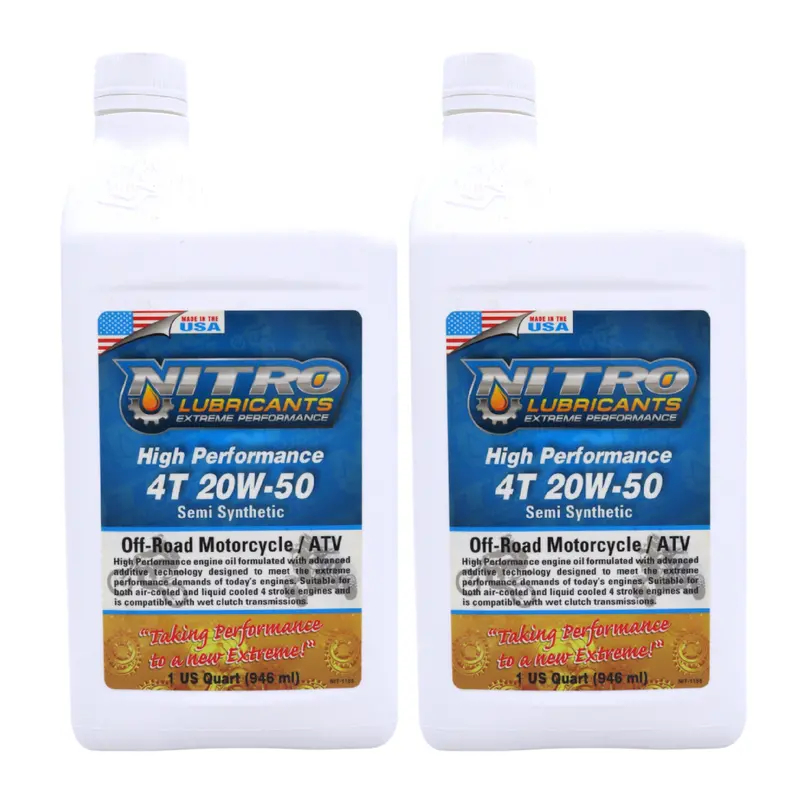 Nitro Lubricants 20W-50 Synthetic Blend Engine Oil – Clean-Burning Formula For Extreme Conditions, 1 Quart (2-Pack) 1