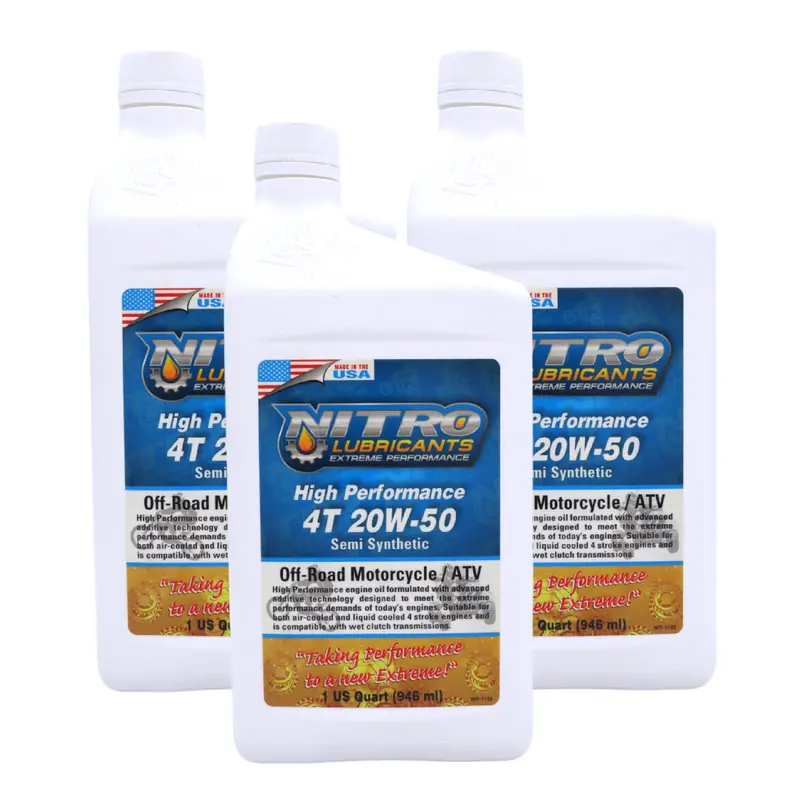 Nitro Lubricants 20W-50 Synthetic Blend Engine Oil – Enhanced Oxidation Resistance, 1 Quart (3-Pack) 1