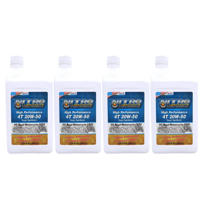 Nitro Lubricants 20W-50 Synthetic Blend Engine Oil – High-Temperature Stability For Demanding Use, 1 Quart (4-Pack) 1