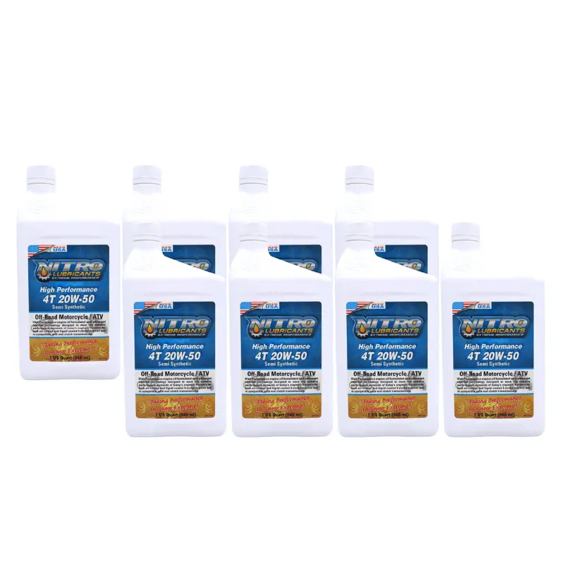 Nitro Lubricants 20W-50 Synthetic Blend Engine Oil – Sludge-Resistant Formula For High-Stress Applications, 1 Quart (8-Pack) 1