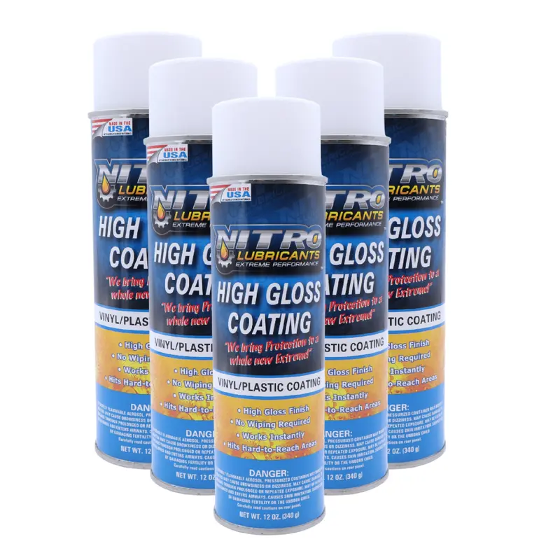 Nitro Lubricants High-Gloss Vinyl & Plastic Coating – 12 Oz No-Wipe, Water-Resistant Shine For Automotive & Industrial Applications (5-Pack) 1