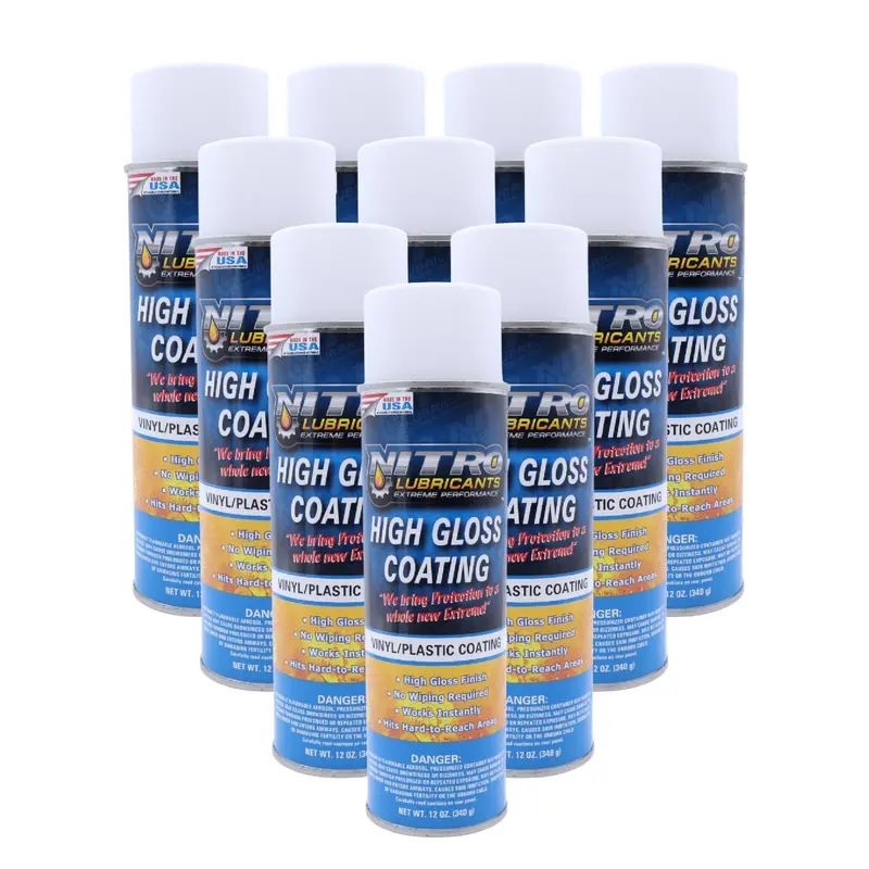 Nitro Lubricants High-Gloss Vinyl & Plastic Shine – 12 Oz Instant, Water-Resistant Coating For Hard-To-Reach Areas (10-Pack) 1