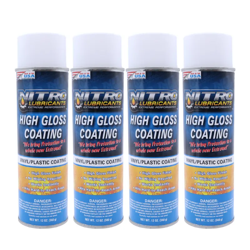 Nitro Lubricants High-Gloss Vinyl & Plastic Shine – 12 Oz Water-Resistant, Instant Application Coating (4-Pack) 1