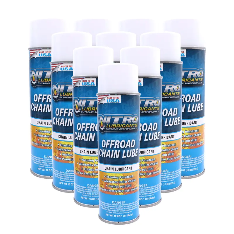 Nitro Lubricants Off-Road Chain Lube — 12 Oz Clinging Foam Formula (10-Pack) 1