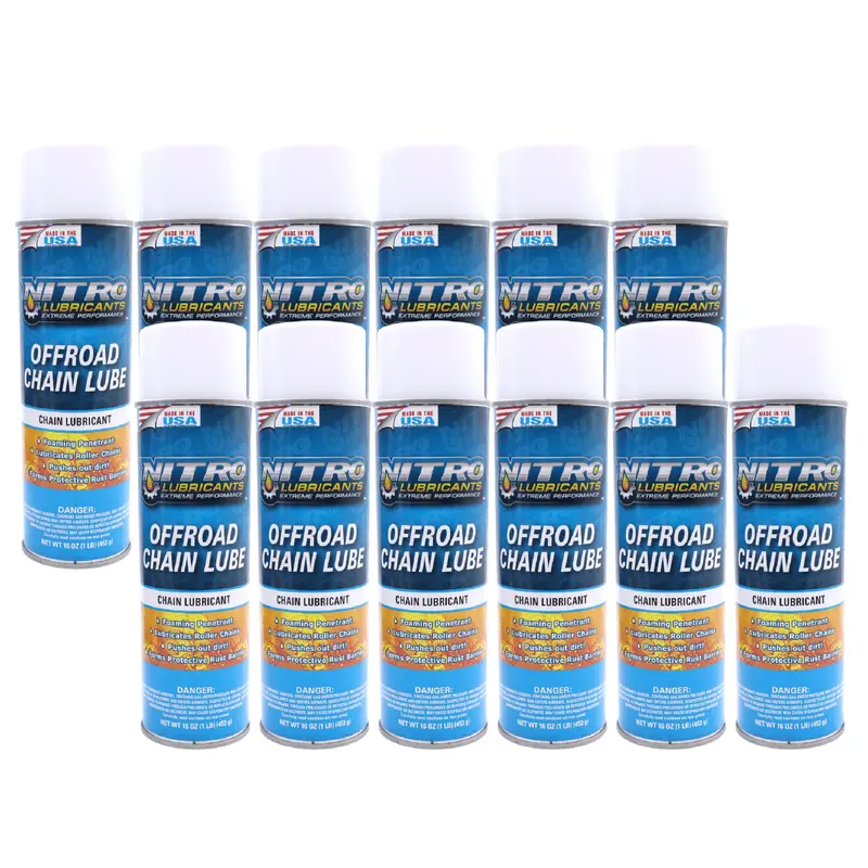 Nitro Lubricants Off-Road Chain Lube — 12 Oz Clinging Foam Formula (12-Pack) 1