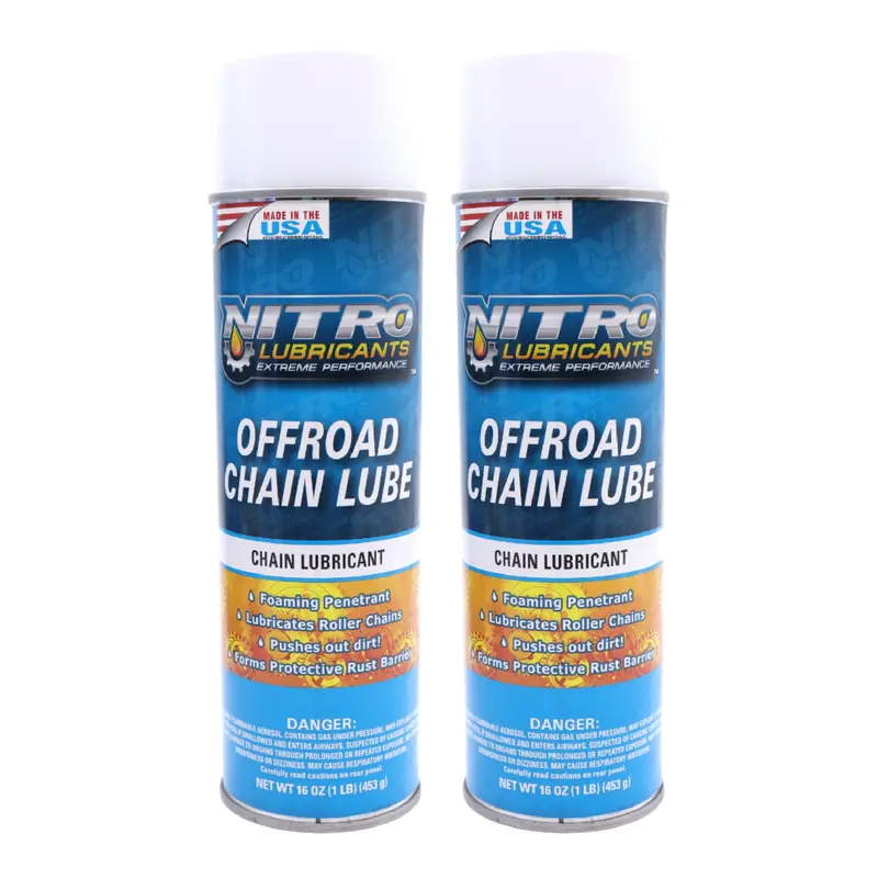 Nitro Lubricants Off-Road Chain Lube — 12 Oz Clinging Foam Formula (2-Pack) 1
