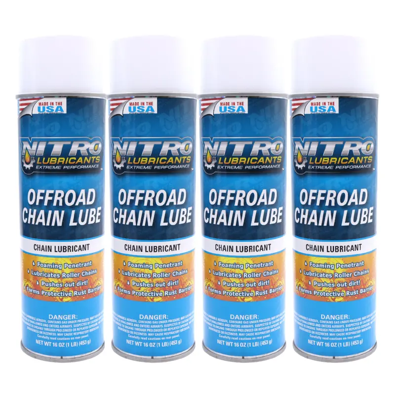 Nitro Lubricants Off-Road Chain Lube — 12 Oz Clinging Foam Formula (4-Pack) 1