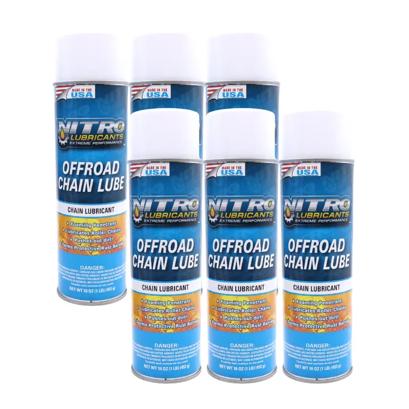 Nitro Lubricants Off-Road Chain Lube — 12 Oz Clinging Foam Formula (6-Pack) 1