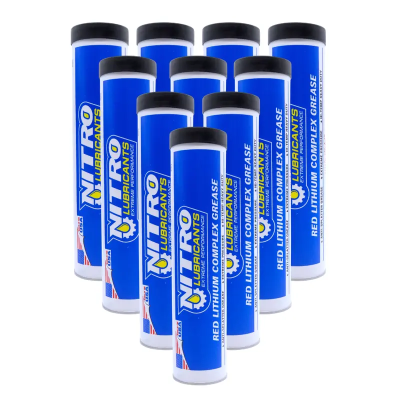Nitro Lubricants Red Lithium Complex Grease – Extreme-Pressure Automotive & Off-Road Grease, 14 Oz Tube (10-Pack) 1