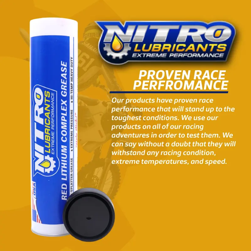 Nitro Lubricants Red Lithium Complex Grease – Professional-Grade Nlgi #2 Multi-Purpose Grease, 14 Oz Tube 2