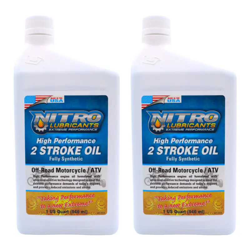 Nitro Lubricants Semi-Synthetic 2-Stroke Engine Oil – 1 Qt Off-Road Performance Blend For Motorcycles & Atvs (2-Pack) 1