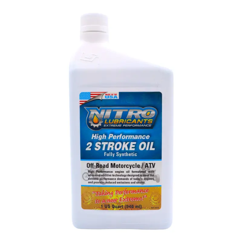 Nitro Lubricants Semi-Synthetic 2-Stroke Motorcycle Oil – 1 Qt Racing-Ready Formula For Atvs & Off-Road Use 1