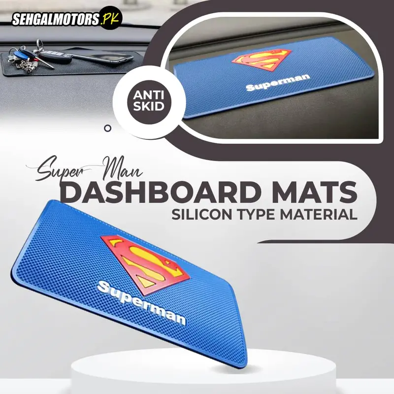 Non-Slip Silicone Dashboard Mat – Superman-Inspired Car Interior Grip Pad 1
