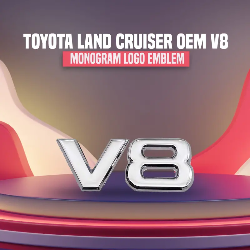 Oem-Style 3D Chrome V8 Badge For Toyota Land Cruiser 1