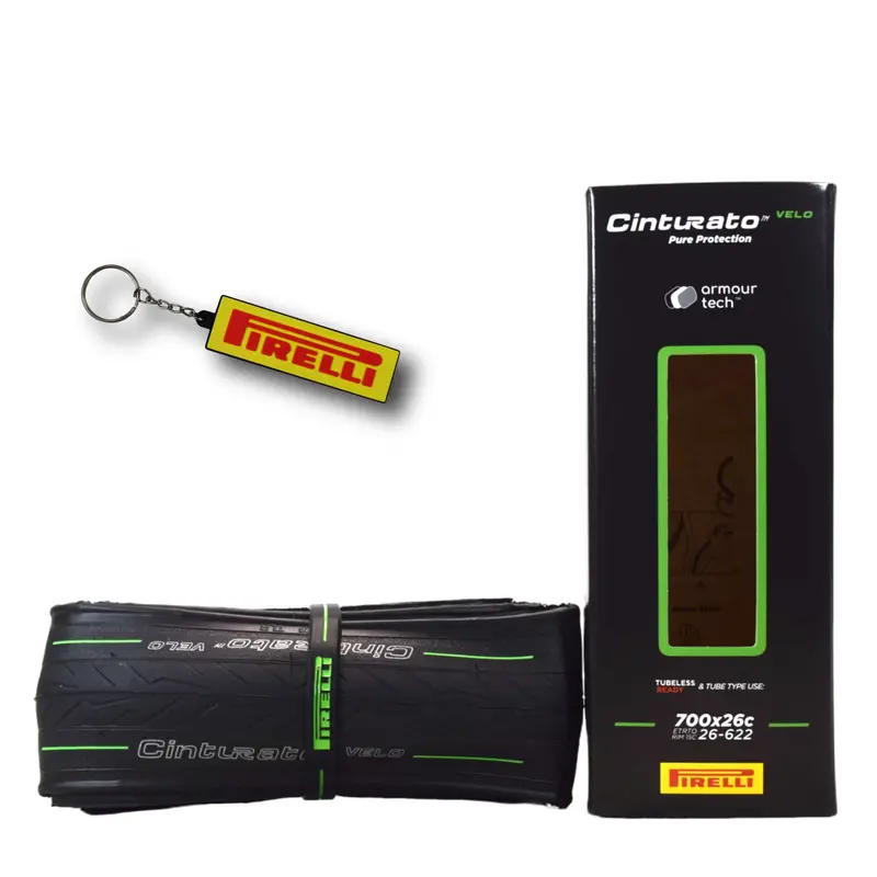 Pirelli Cinturato Velo Tlr 700×26C (26-622) Tubeless-Ready Road Tire – Armour Tech Protection, Long-Life Durability & Keychain Included 1