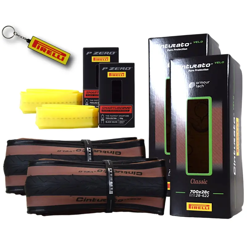 Pirelli Cinturato Velo Tlr Road Tire & Smartube Combo – 700×28C Tubeless-Ready Pair With Armour Tech & Presta Valves 1