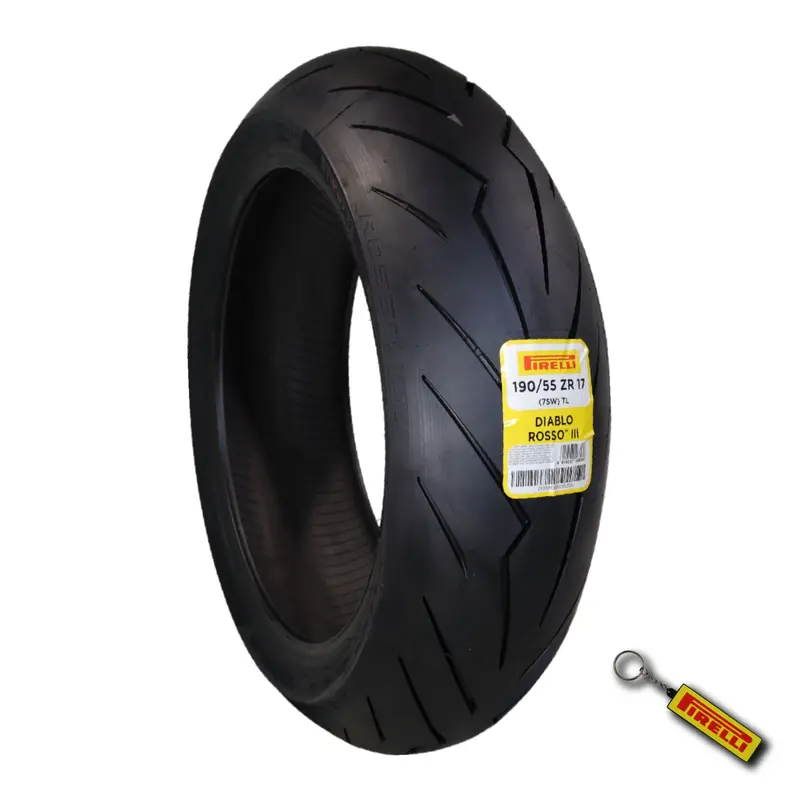 Pirelli Diablo Rosso Iii 190/55Zr17 75W Rear Motorcycle Tire – Track-Inspired Street Performance, Durable Compound, Keychain Included 1