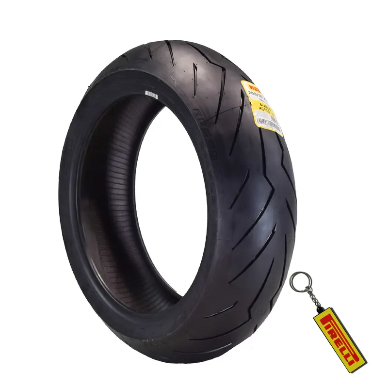 Pirelli Diablo Rosso Iii 200/55Zr17 78W Rear Motorcycle Tire – High-Grip Sport/Street Tire For Aggressive Riding, Includes Keychain 1