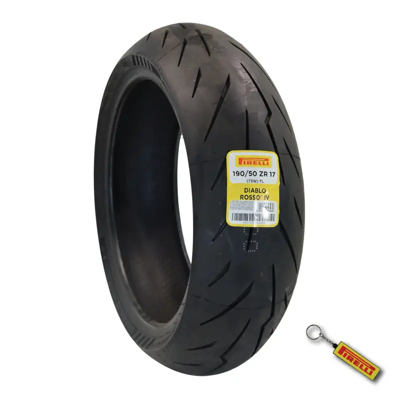 Pirelli Diablo Rosso Iv 190/50Zr17 Rear Motorcycle Tire – Premium Super Sport Performance With Durable Construction & Free Keychain 1