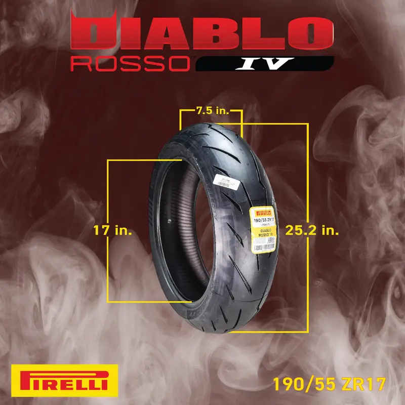 Pirelli Diablo Rosso Iv Tire Pair: 120/70Zr17 Front + 180/60Zr17 Rear – Super Sport Tire Kit With Enhanced Stability & Cornering Feedback, Keychain 1