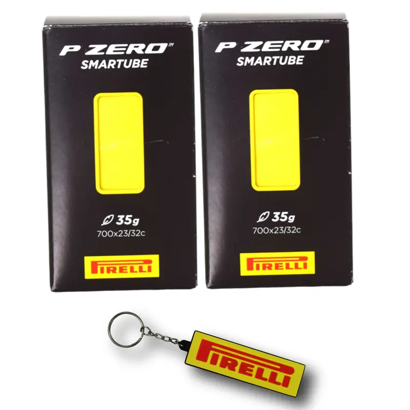 Pirelli P Zero Smartube Road Bike Inner Tube – 23/32-622, Presta 60Mm Valve – Ultra-Lightweight, Puncture-Resistant Cycling Essential (2-Pack W/ Keychain) 1