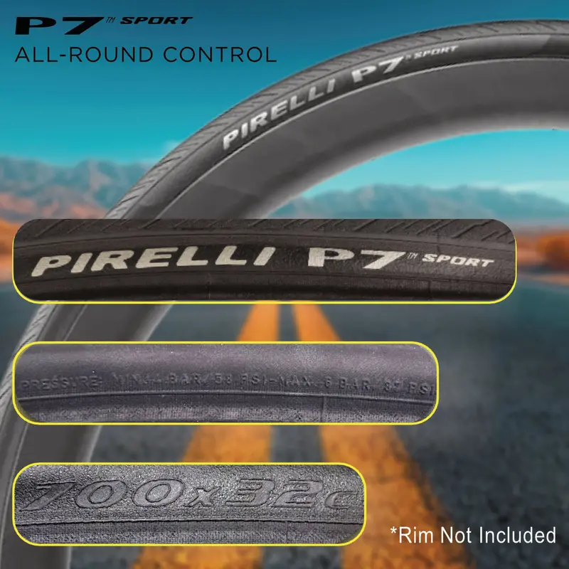 Pirelli P7 Sport 700×32C (32-622) Road Tire – All-Round Performance With Techbelt Casing & Pro Compound For Grip, Comfort & Control 1