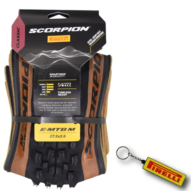 Pirelli Scorpion E-Mtb M Tire – 27.5 X 2.6 (65-584), Tubeless-Ready, 120 Tpi, Mixed-Terrain E-Mountain Bike Tire For Trail & Enduro, Includes Keychain 1