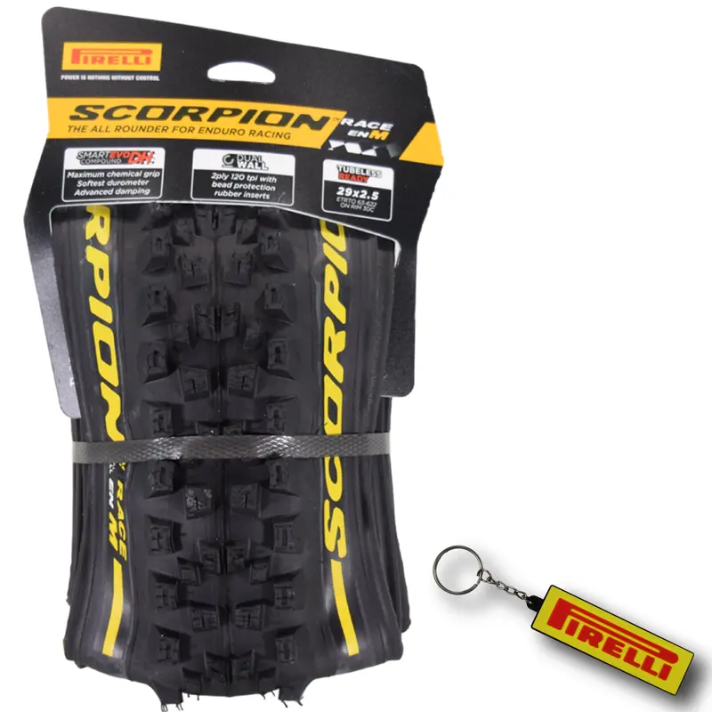 Pirelli Scorpion Race Enduro M Yellow Label Mtb Tire – 29×2.5 (63-622), Hardpack & Mixed-Terrain Optimized, 120 Tpi, W/Keychain 1
