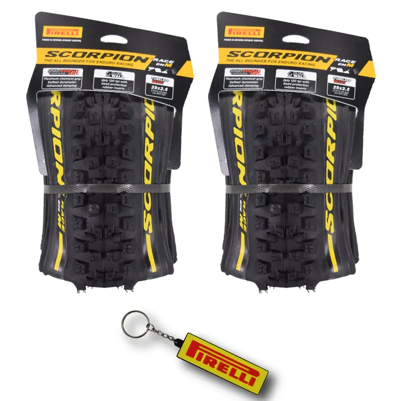 Pirelli Scorpion Race Enduro M Yellow Label Mtb Tire + Smartube – 29×2.5 (63-622), All-Condition Trail Performance, 120 Tpi, W/Keychain 1