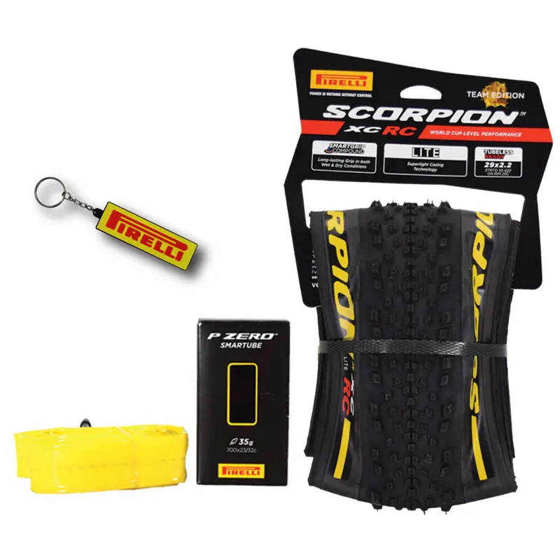 Pirelli Scorpion Xc Rc Lite 29×2.2 (55-622) Tubeless-Ready Mtb Tire + Smartube – 120Tpi Xc Racing Casing With Keychain 1