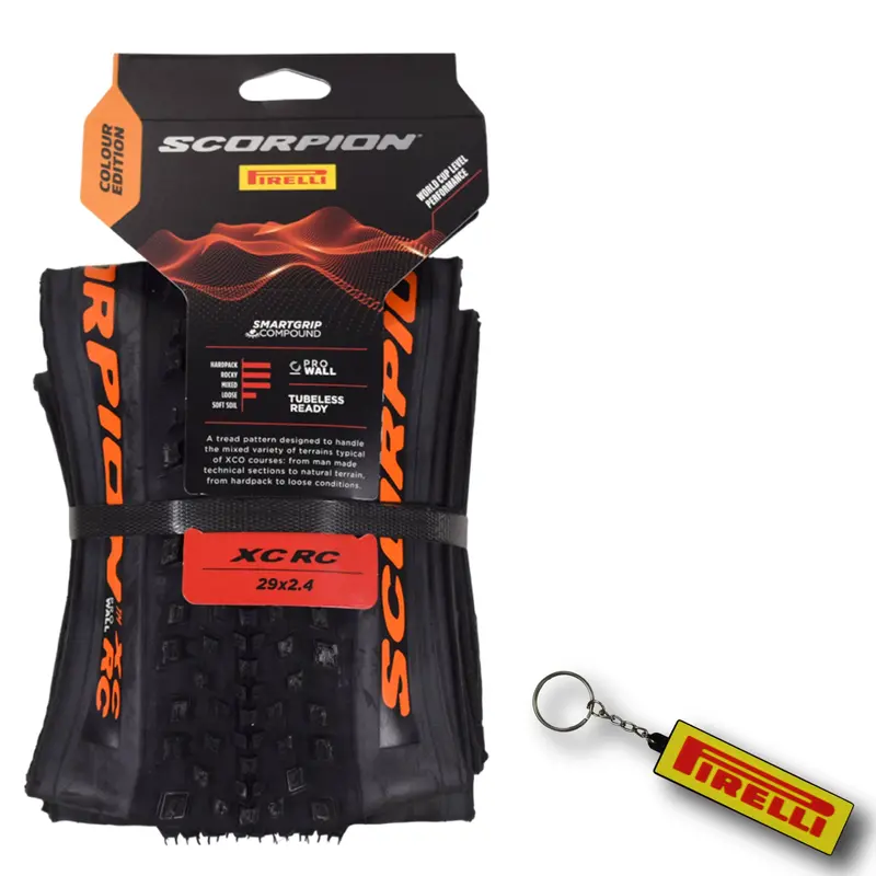 Pirelli Scorpion Xc Rc Orange Label 29×2.4 (60-622) – High-Performance Mtb Tire Featuring 120Tpi Construction & Prowall Durability + Keychain 1