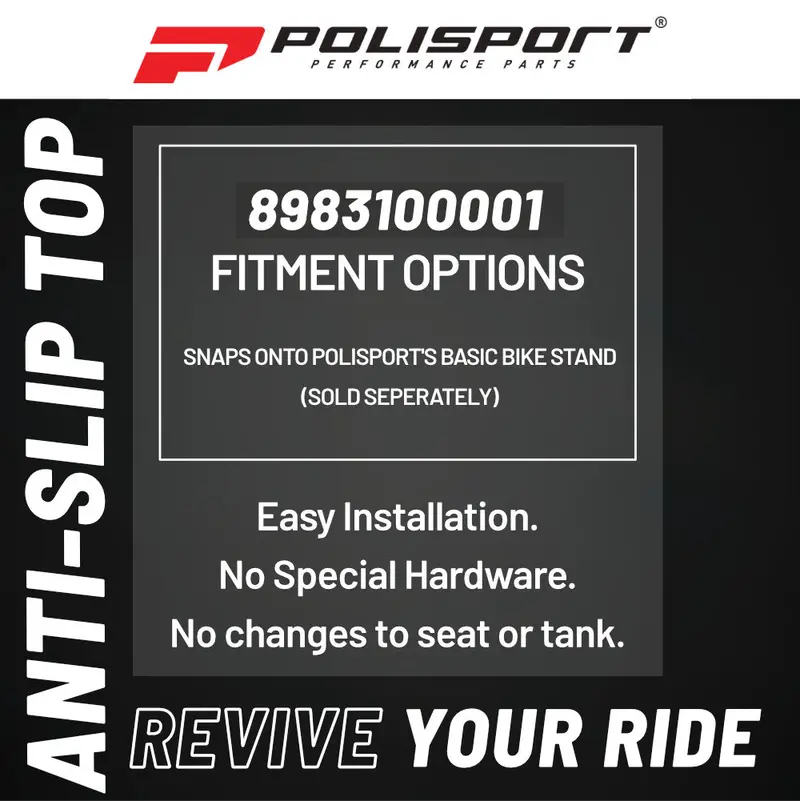 Polisport Anti-Slip Top Replacement Pad – Gray Rubber Surface With Secure Clips For Basic Motorcycle Paddock Stands 1