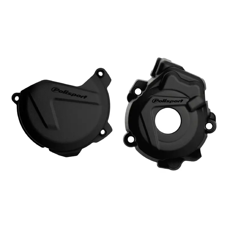 Polisport Black Clutch & Ignition Cover Kit For Ktm Xc-F/Sx-F 250–300 (2009–2016) & Husqvarna Fc250/Fc350 (2014–2015) 1