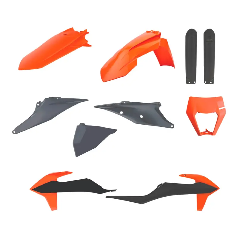 Polisport Ktm Exc/Exc-F & Xc-W/Xcf-W Replica Plastic Kit (2020–2023) – Black & Orange Mx Bodywork 1