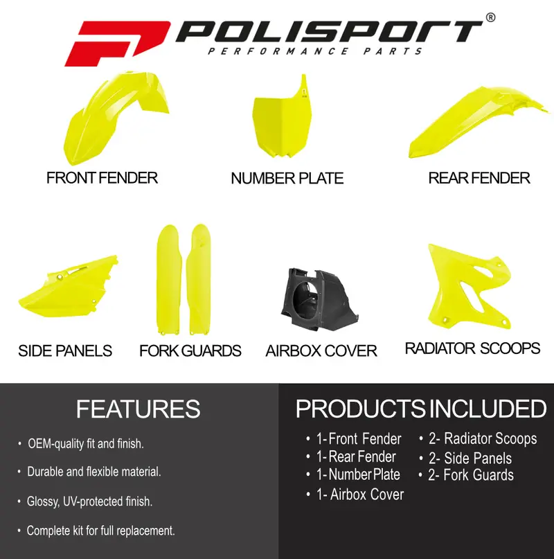 Polisport Mx Restyling Kit For Yamaha Yz125/250 (2002–2015) – Premium Plastic Body Replacement 1